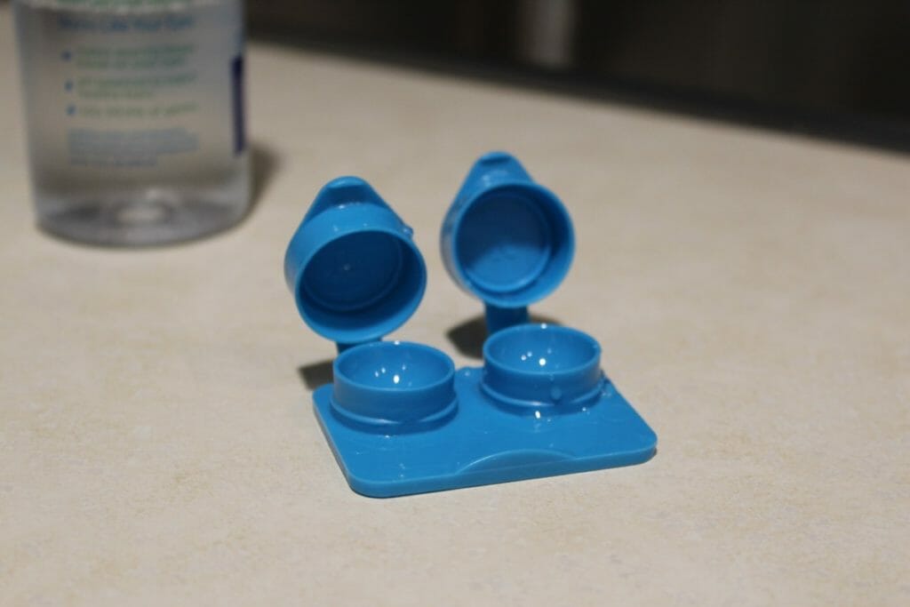Leave the case on your bathroom sink to air-dry during the day. It will be dry and ready for your contact lenses when you get home! Make sure you replace your contact lens case at least every 3 months.