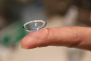 Scleral Lens on Finger