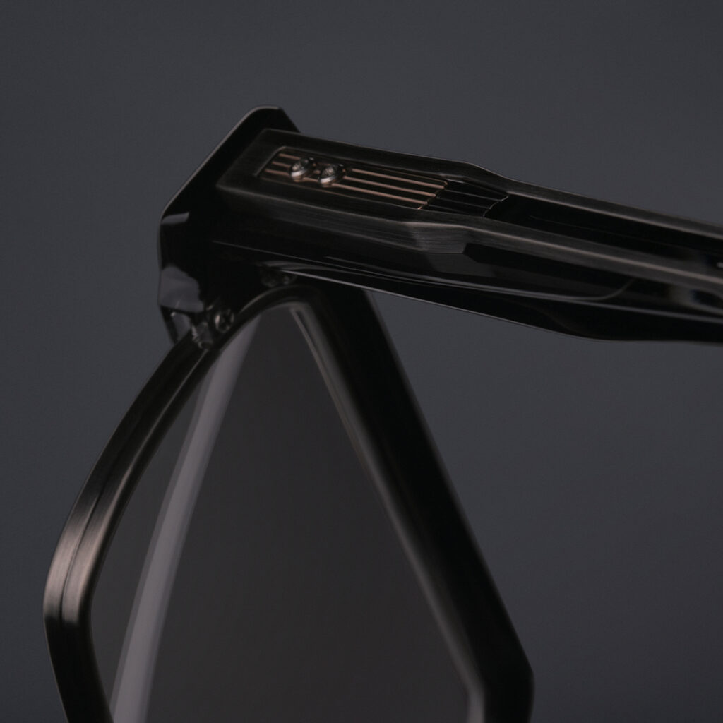 closeup of eyeglass frame